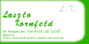 laszlo kornfeld business card